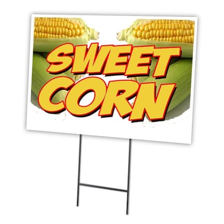 Signmission Sweet Corn Yard Sign & Stake outdoor plastic coroplast window, C-1824 Sweet Corn C-1824 Sweet Corn
